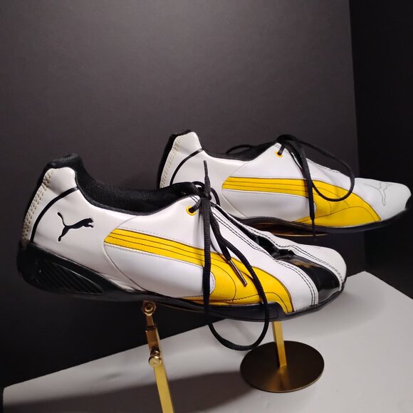 Puma Ducati Panigale 50 MG Leather Shoes Mens Size 13US White SpectraYellowBlack - Picture 7 of 13